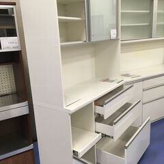 ★リユースのサカイ横浜南店★YM1062 松田家具 レンジボード ホワイト W117×D49×H205 クリーニング済みの画像