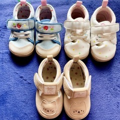 女の子　14cm 靴　スニーカー　キッズシューズ　3点　セットの画像