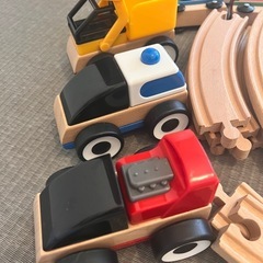 IKEA 木製 電車 レール　車セットの画像