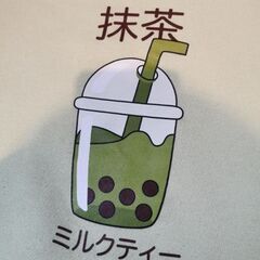 抹茶ミルクティー デザイン パーカー (ライトグリーン)の画像