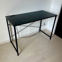 パソコンデスク オフィス テーブル 2口コンセント付きの画像