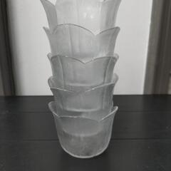花型ガラス製ボウル/小鉢５個セットの画像