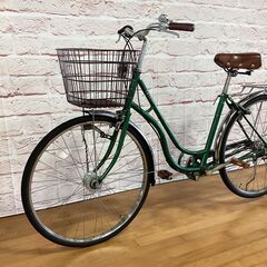  【大人用】整備済中古自転車 タケダ 26型梯子型 グリーン色 <自転車のオオムラ 静岡店>の画像