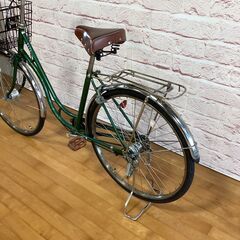  【大人用】整備済中古自転車 タケダ 26型梯子型 グリーン色 <自転車のオオムラ 静岡店>の画像