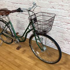  【大人用】整備済中古自転車 タケダ 26型梯子型 グリーン色 <自転車のオオムラ 静岡店>の画像
