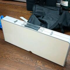 0705-100 アウトドア用テーブル、パラソルセット　LOGSの画像