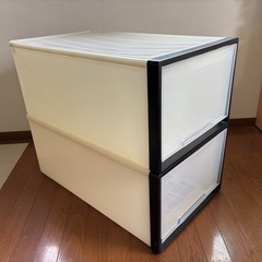 衣装ケース2個セット 大型 幅41cm 高さ29cm 奥行71cm の画像