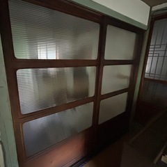 幅90.5㎝　昭和初期ガラス引き戸２枚　建具の画像