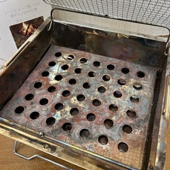 【焚き火台グリル ステンレス製】焼き網付き／バーベキューOKの画像