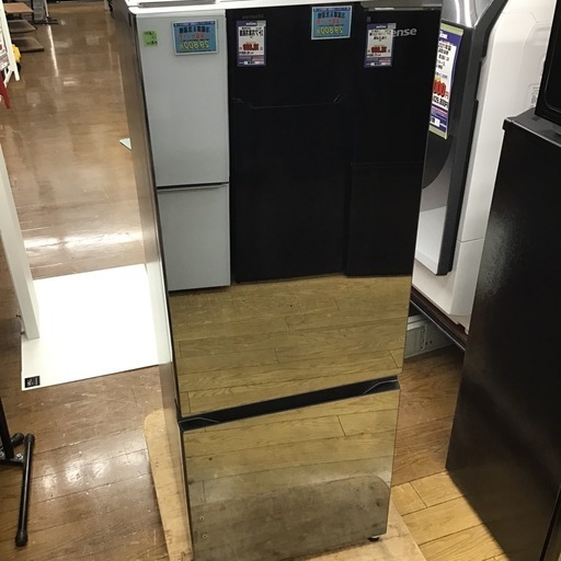 #G-7【ご来店頂ける方限定】Hisenseのミラートップ2ドア冷凍冷蔵庫です