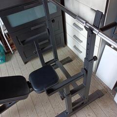 バーベルスタンド　バーベル　トレーニングベンチの画像