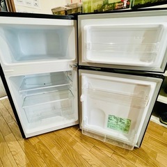 【21年製】一人暮らし向き2ドア 冷凍冷蔵庫 PRC-B092D-Bの画像