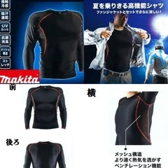 マキタ makita アンダークーラー 吸汗速乾長袖　シャツインナーシャツ　4L　参考販売価格: 4,075円（Amazon）の画像