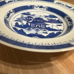 中国　景徳鎮製 プレート お皿 風景画 平皿 2枚セットの画像