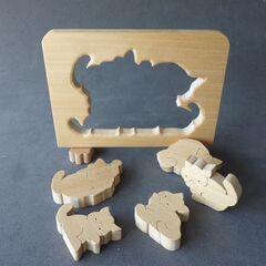 五匹の猫パズルの画像