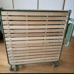 atex アテックス収納式 桐すのこ折り畳みベッド AX-BF1011 オリーブの画像