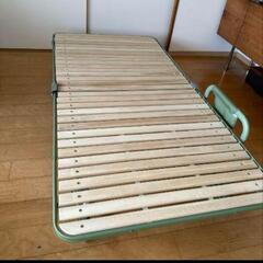 atex アテックス収納式 桐すのこ折り畳みベッド AX-BF1011 オリーブの画像