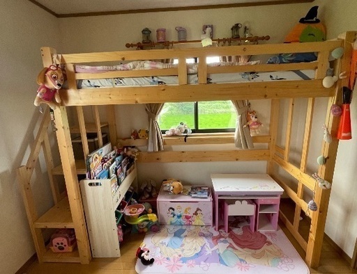 中古 木製二段ベッド シングルサイズ