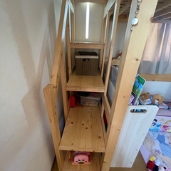 中古 木製二段ベッド シングルサイズの画像