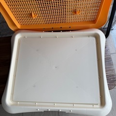 🉐【新品  リッチェル  コロル 】日本製  しつけ用メッシュトレー セミワイド (オレンジ)   【トレー/トイレ容器/犬用品/犬トイレ】  定価¥3.456    の画像