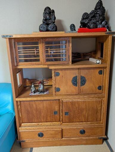 M●希少 和ヴィンテージ 屋久杉 茶棚 飾り棚 サイドボード 無垢材 M○希少 和ヴィンテージ 屋久杉 茶棚 飾り棚 サイドボード 無垢材