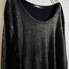 【訳あり】DKNY ダナ・キャランニューヨーク ニット 黒 ラメ 毛100%の画像