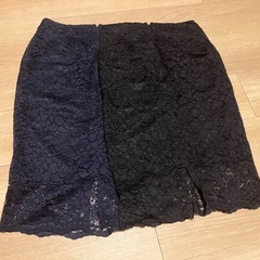 GU レース　タイトスカート　ネイビー、ブラック2枚セット　Sの画像