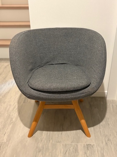 【美品】momonatural 回転式カフェチェア　グレー