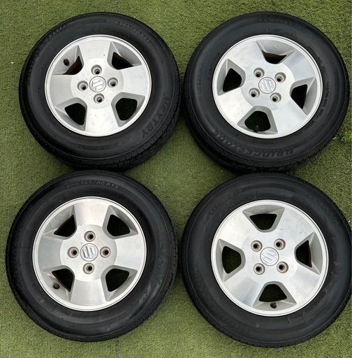 7月8日　お取引終了　バリ溝！　22年製　145 80 r13 ブリヂストンタイヤ　アルミホイール　4本セット