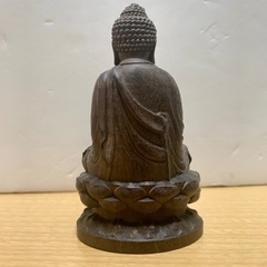 ★ 木製の仏像 木彫り 阿弥陀仏像 木製阿弥陀仏座像 瞑想 装飾 置物 香木 ★の画像