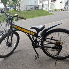 自転車　中古　黒　HUMMER 24型 子供用 の画像