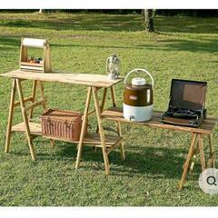 ビジョンピークス　アカシアキッチンラックとサイドテーブルセット