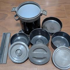 ステンレス ランチジャー 象印 3段式 弁当箱の画像