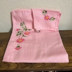 【新品未使用】①昭和レトロ エプロン ピンク