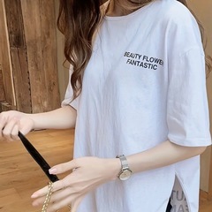 【新品未使用】レディース Tシャツ ホワイト XL オシャレ 可愛い の画像