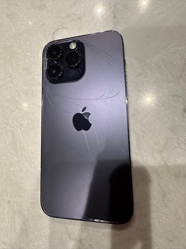 iPhone 14 Pro Max ディープパープル 256GB 背面ひび割れ