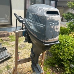 ヤマハF25AWH 2007船外機 船 エンジン 25馬力始動品　動画ありスズキの画像