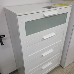 送料込み　IKEA イケア　チェスト　4段　白BRIMNES BRIMNES ブリムネス チェスト（引き出し×4）, ホワイト