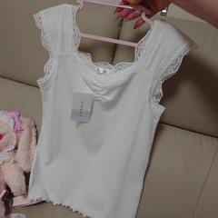 新品タグ付き キャミ？タンク？ノースリーブ？ ホワイト 白…