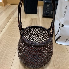 漆塗り竹製カゴ  値引き‼️の画像