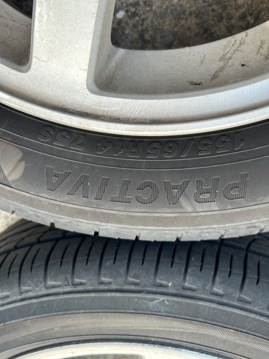 (商談中)　エッセ　ホイール　2024年製　タイヤ　バリ溝　155/65/r14