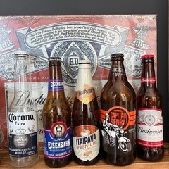【飾り用】アメリカン雑貨　空瓶　海外ビール　額縁　フレーム付の画像