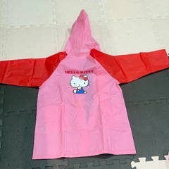 キッズ　レインコート　ピンク　100 キティちゃん　袋付き　の画像
