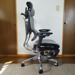 【美品】COFO Chair Premium FCC-XW グレー コフォ チェア プレミアム ゲーミングチェア ジャケットハンガーの画像