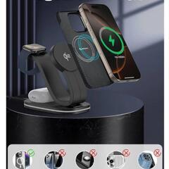 2025新登場 Qi2認証 ワイヤレス充電器 3 in 1 Mag-Safe式の画像