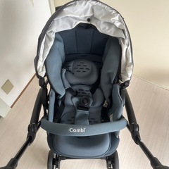 美品　Combi 折りたたみ式ベビーカー ブルーグレーの画像