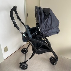 美品　Combi 折りたたみ式ベビーカー ブルーグレーの画像