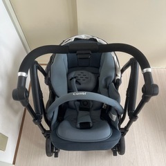 美品　Combi 折りたたみ式ベビーカー ブルーグレーの画像