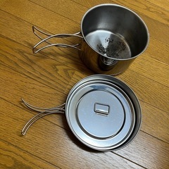 キャプテンスタッグ　ステンレスクッカー＋トランギア ダイソー　メスティンの画像