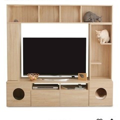 キャットタワー付きテレビ台の画像